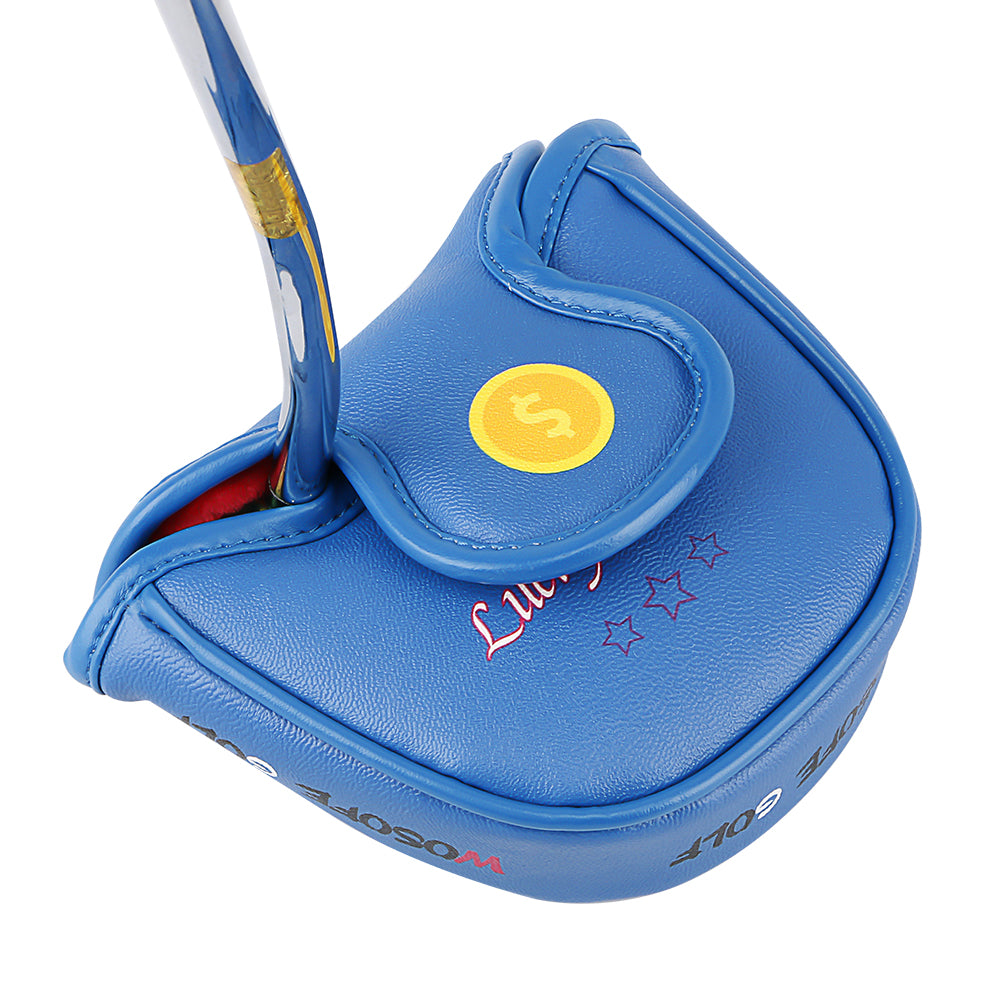 Golf mallet putter headcover high-quality PU waterproof thickened velvet high efficiency protection club printing biker girl fit most puter club