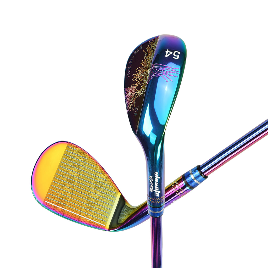 Premium Rainbow Electroplated Golf Sand Wedge - 303 Stainless Steel High-Spin Putter Style Wedge with Anti-Slip Rubber Grip, Durable & Stylish Sand Club for Men & Women