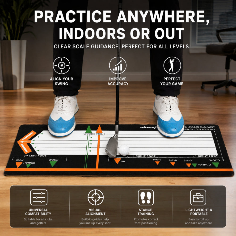 Putter Practice Device Beginner Posture Auxiliary Corrector Golf Swing Training Aid Stick Hitting Station Mat