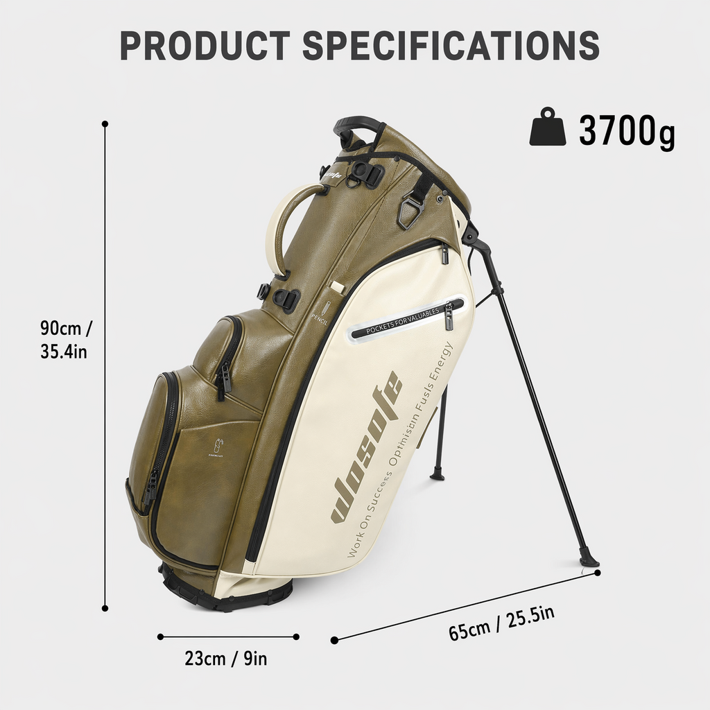 Wosofe JM9001 Golf Stand Bag  Premium PU Leather 6-14Way(Free Shipping)