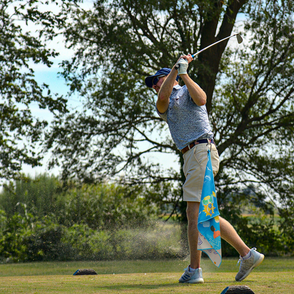 M04 Golf Towel Microfiber Waffle Towel Double Sided Printed Pattern Golf Bag Golf Gifts Accessories