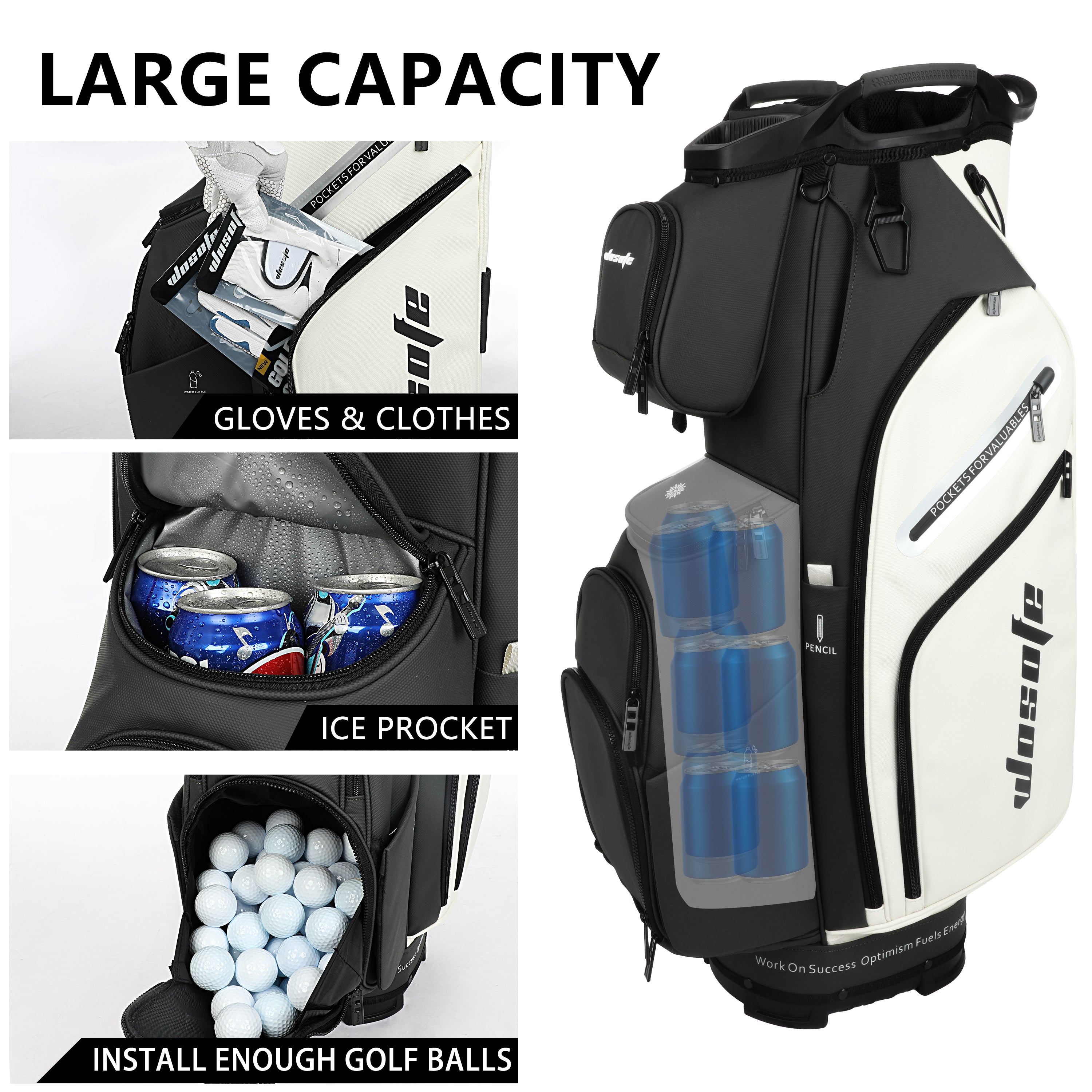 Premium Golf Cart Bag | 14-Way Top & Full-Length Club Dividers