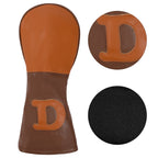 Craftsman Golf Wood Headcover PU Premium Leather Brown Driver Fairway Wood Head Cover