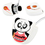 Golf Mallet Putter Cover, Golf Club Cover with Strong Magnetic Closure, PU Leather Waterproof Golf Putter Cover Golf Accessories Panda Dunk Pattern Embroidery