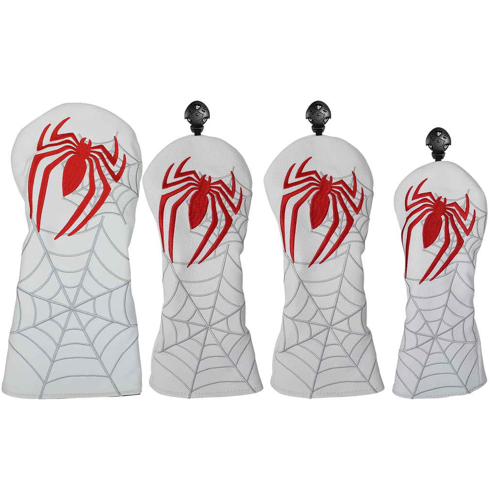 Spider Embroidery Golf Wood Headcover 4pcs/set Driver Fairway Hybrid Woods Head Cover