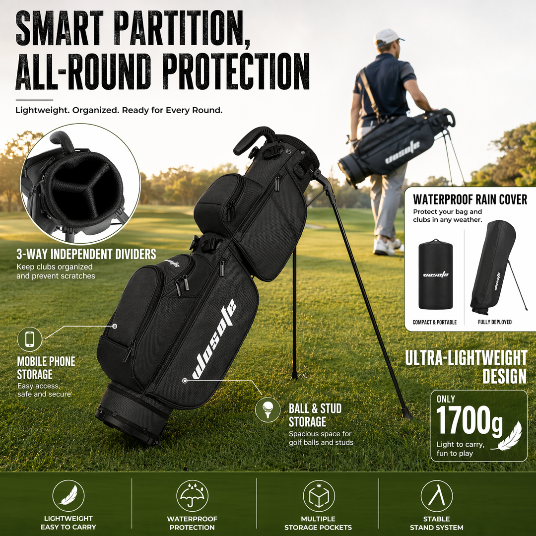 Lightweight 3-Way Golf Stand Bag Ultra-Portable – WOSOFE GOLF