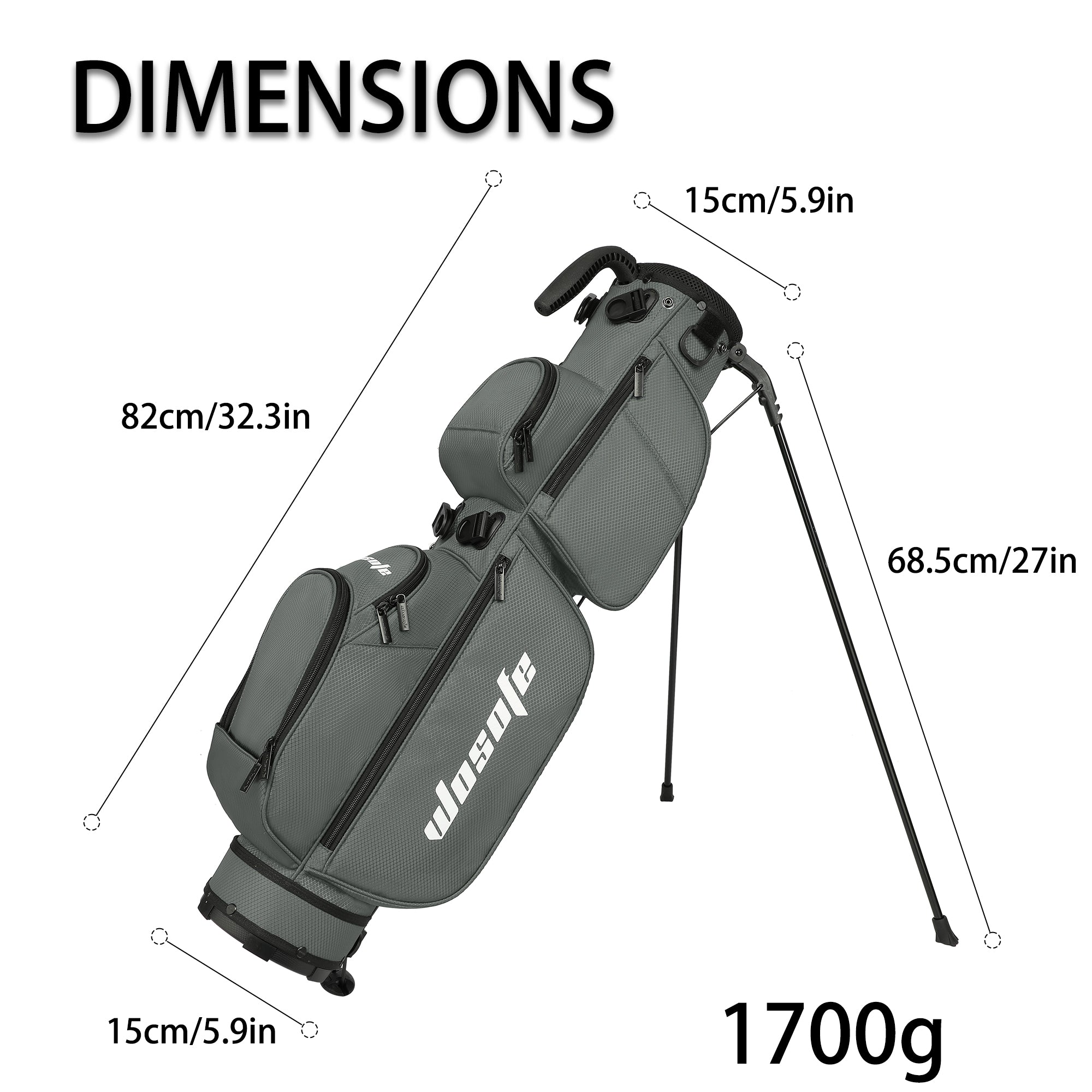 Lightweight 3-Way Golf Stand Bag  Ultra-Portable