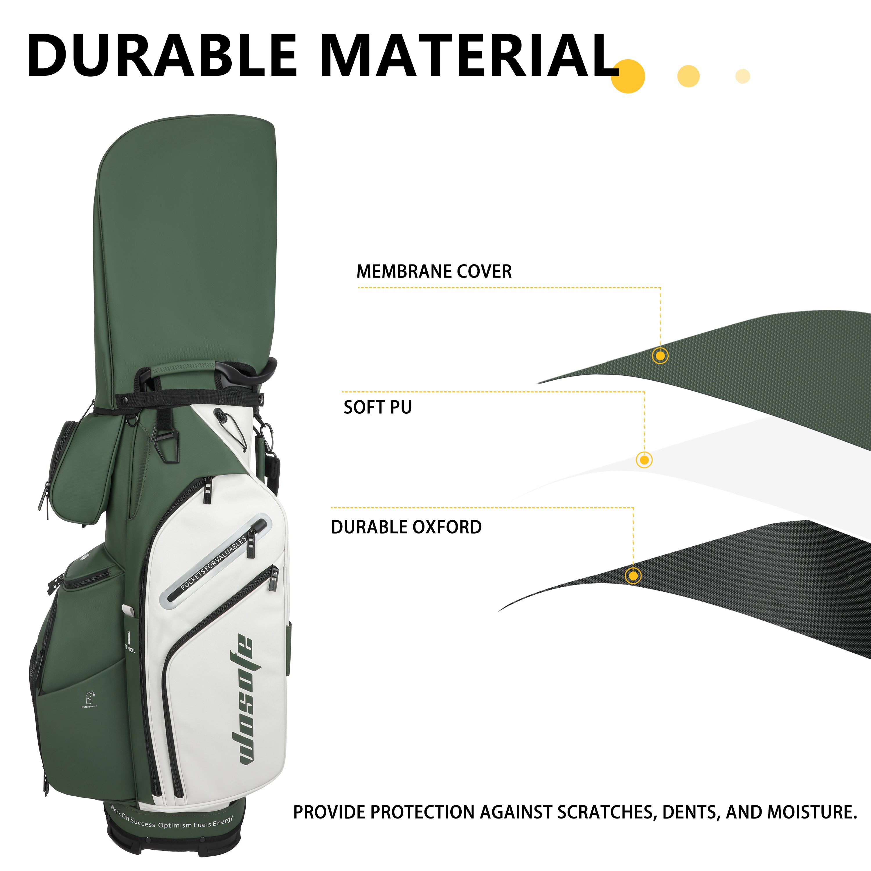 Wosofe 14-Way Golf Cart Bag – Professional Club Organizer with Full-Length Dividers, 10+ Storage Pockets, Insulated Cooler & Rain Hood – Lightweight PU Leather/Oxford Design for Men & Women(FreeShipping)) - Golf Carts Bag - Perfect Gift for Golfers