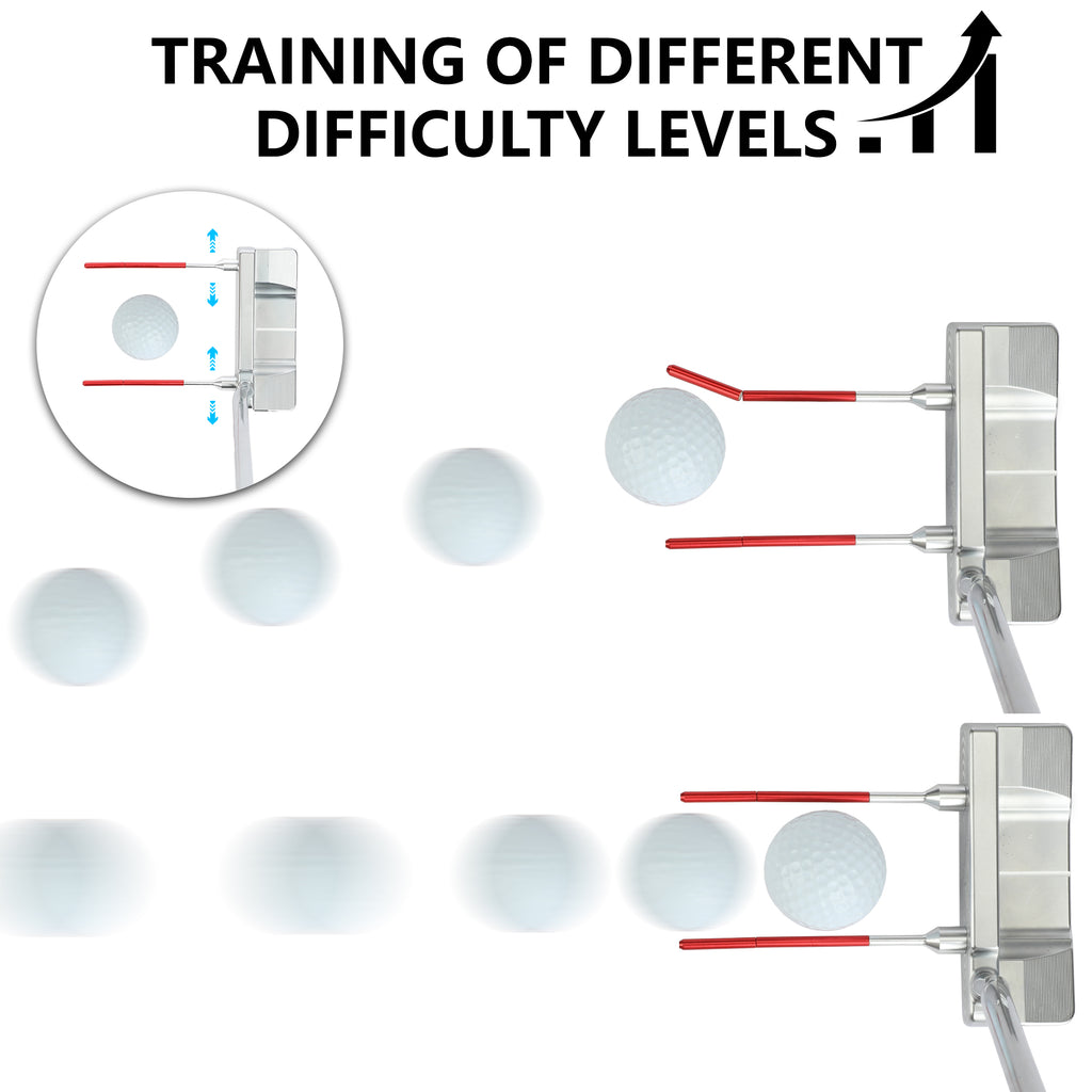 Magnetic Golf Putter Alignment Aid Training Tool - Premium Aluminum Putter Face Angle Corrector - Portable Golf Putting Precision Practice Equipment for Home & Green