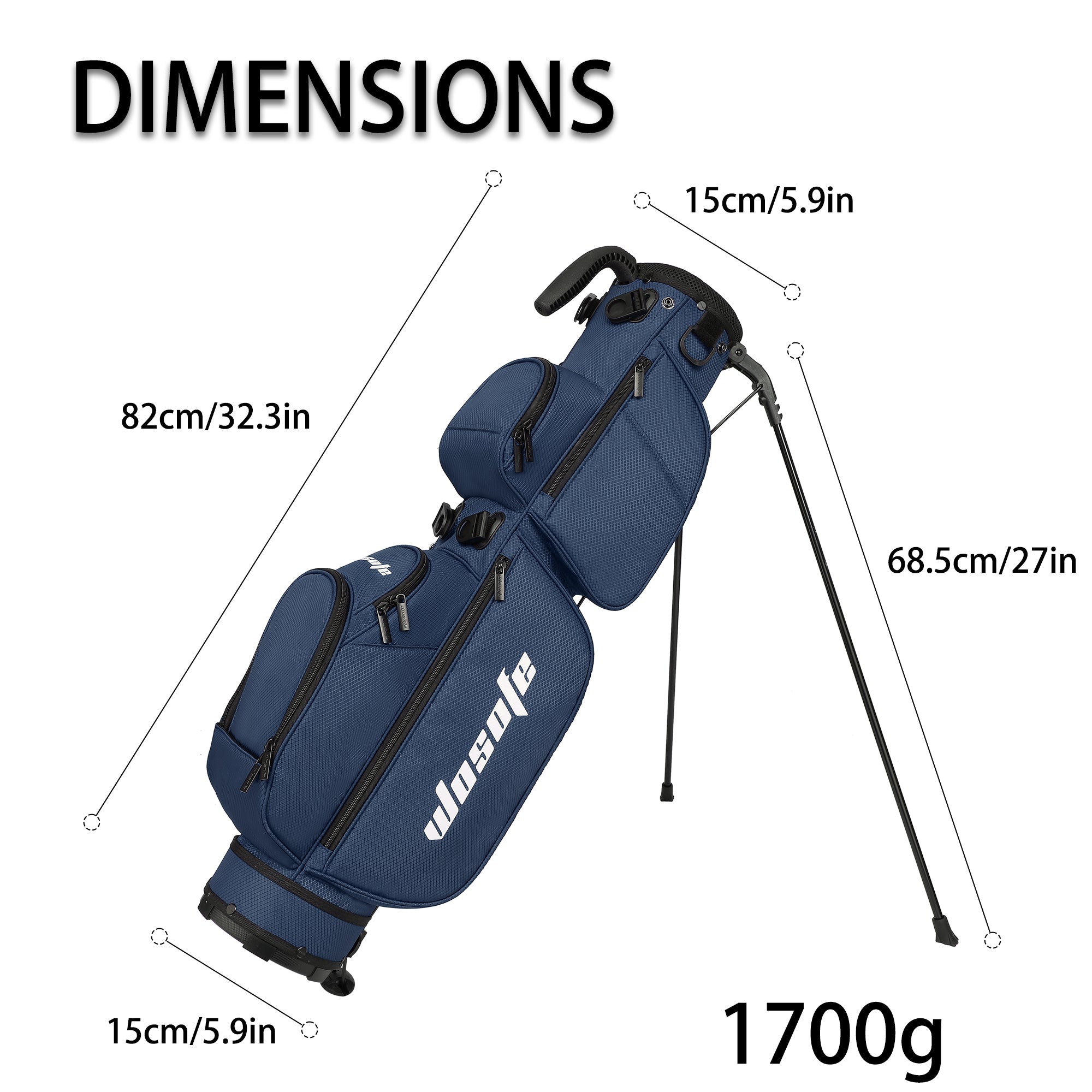 Lightweight 3-Way Golf Stand Bag  Ultra-Portable