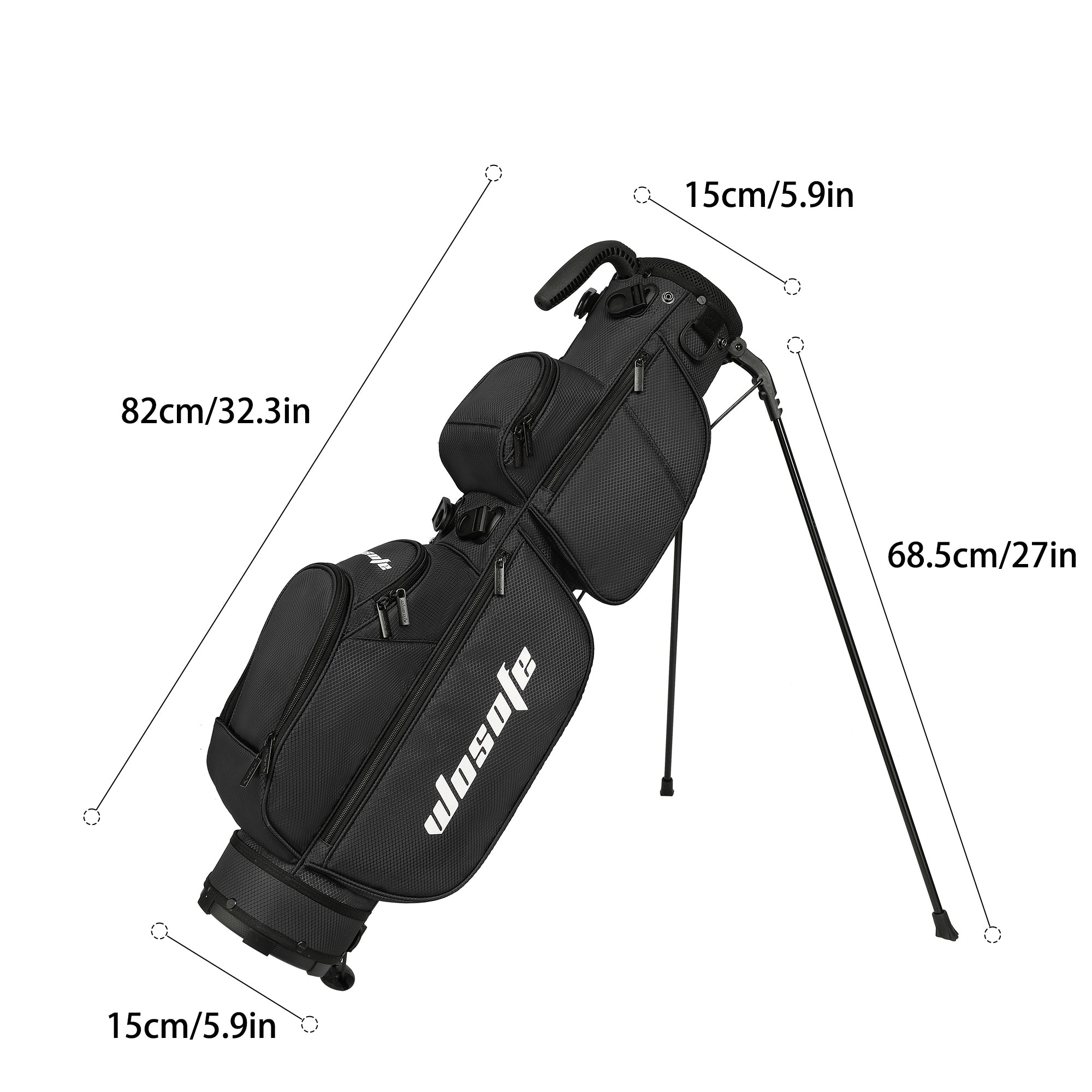 Golf Bag,Golf Stand Bag,for Men Women 3-Way Dividers Lightweight Par 3 Driving Range Executive Courses Portable and Durable with Adjustable and Detachable Dual - Shoulder Straps Rain Cover