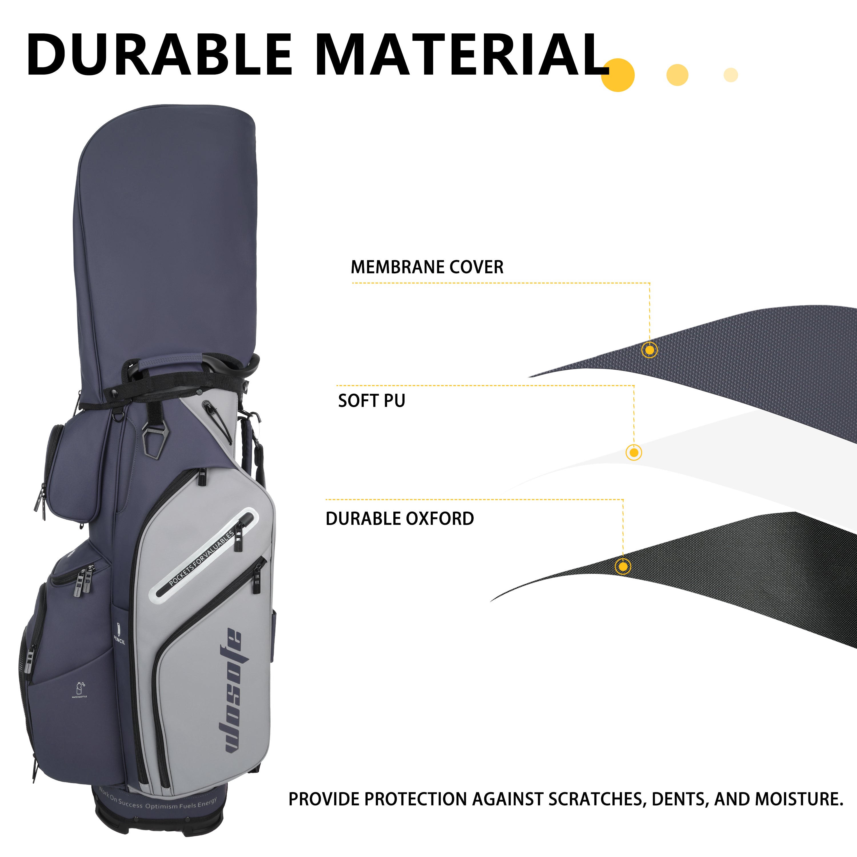 Wosofe 14-Way Golf Cart Bag – Professional Club Organizer with Full-Length Dividers, 10+ Storage Pockets, Insulated Cooler & Rain Hood – Lightweight PU Leather/Oxford Design for Men & Women(FreeShipping)) - Golf Carts Bag - Perfect Gift for Golfers