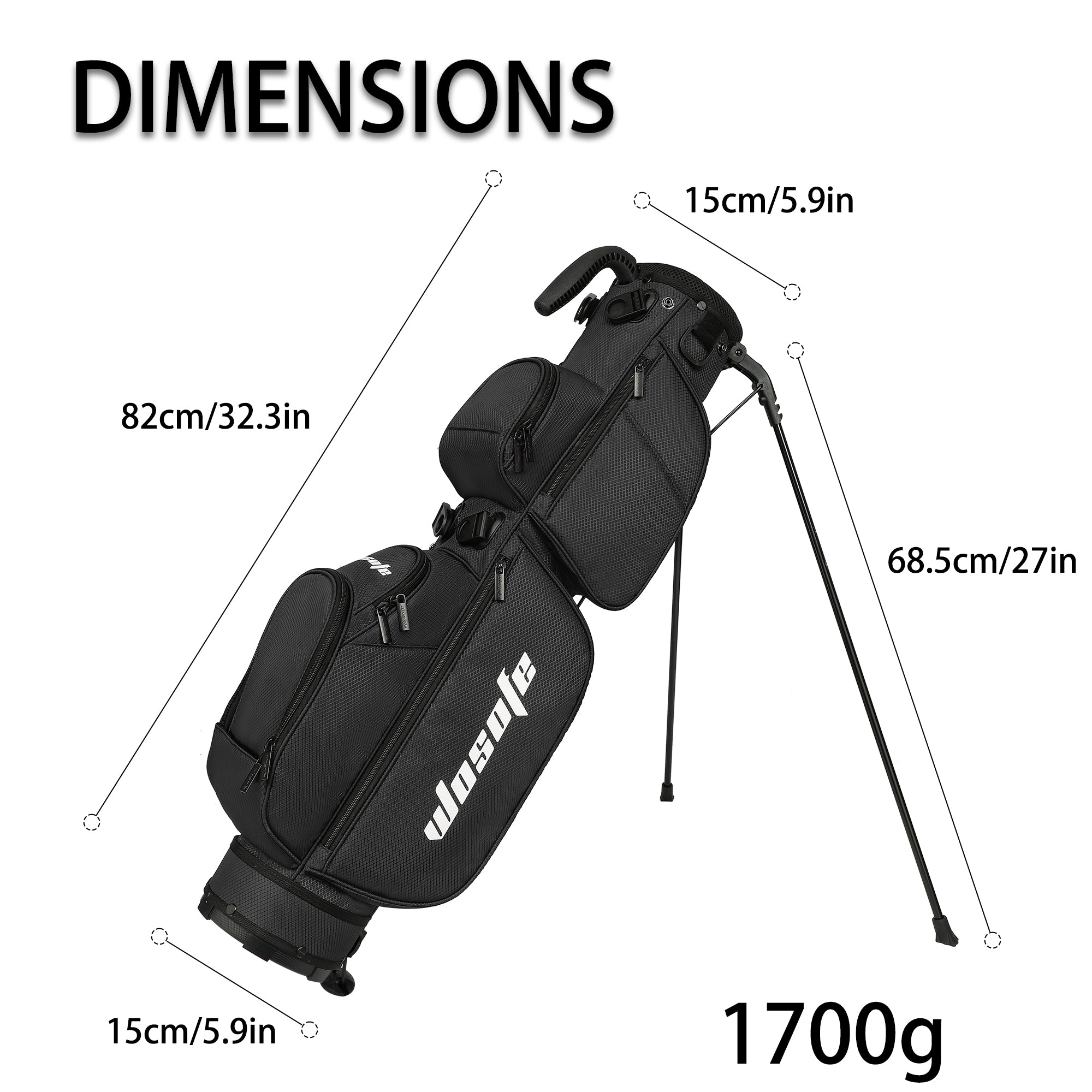 Lightweight 3-Way Golf Stand Bag  Ultra-Portable