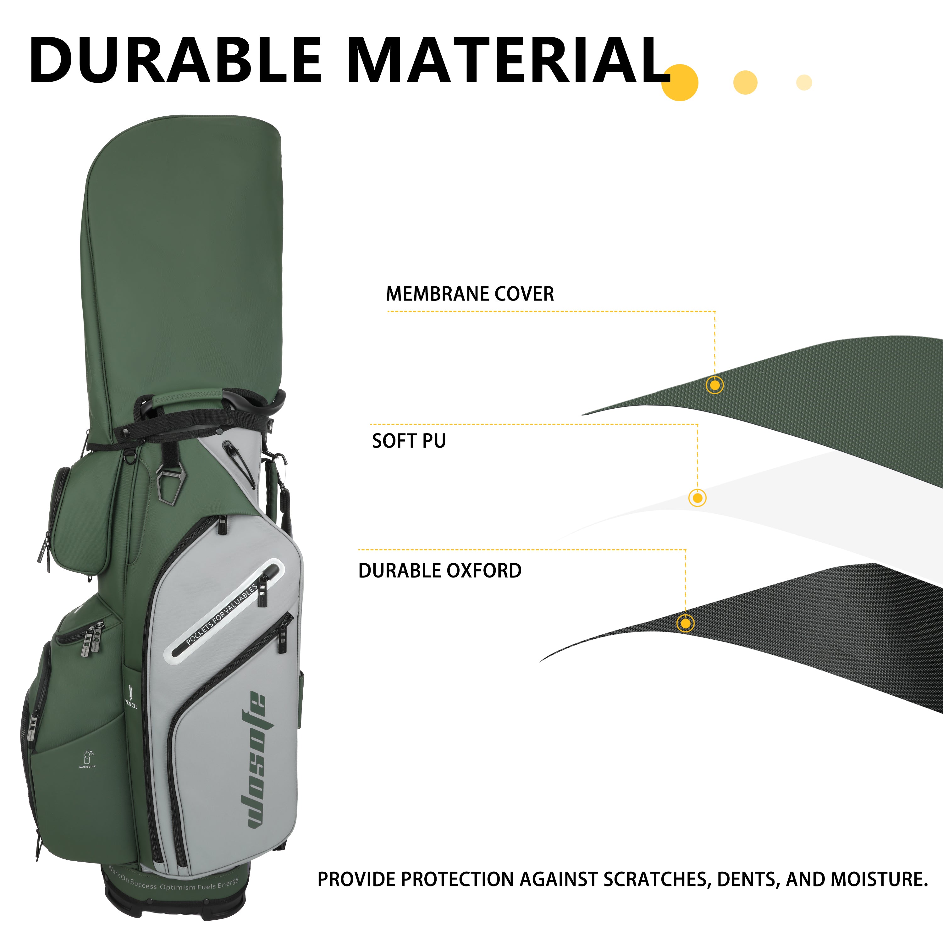Wosofe 14-Way Golf Cart Bag – Professional Club Organizer with Full-Length Dividers, 10+ Storage Pockets, Insulated Cooler & Rain Hood – Lightweight PU Leather/Oxford Design for Men & Women(FreeShipping)) - Golf Carts Bag - Perfect Gift for Golfers