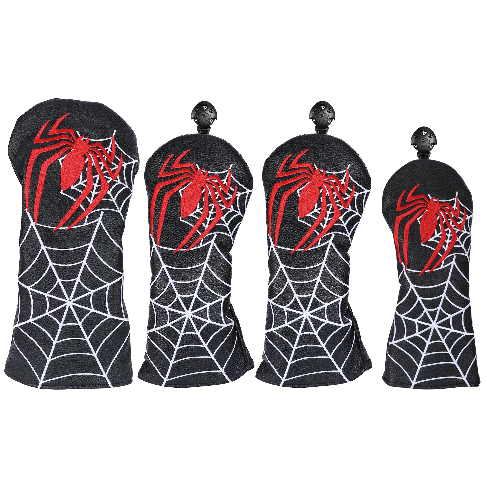 Spider Embroidery Golf Wood Headcover 4pcs/set Driver Fairway Hybrid Woods Head Cover