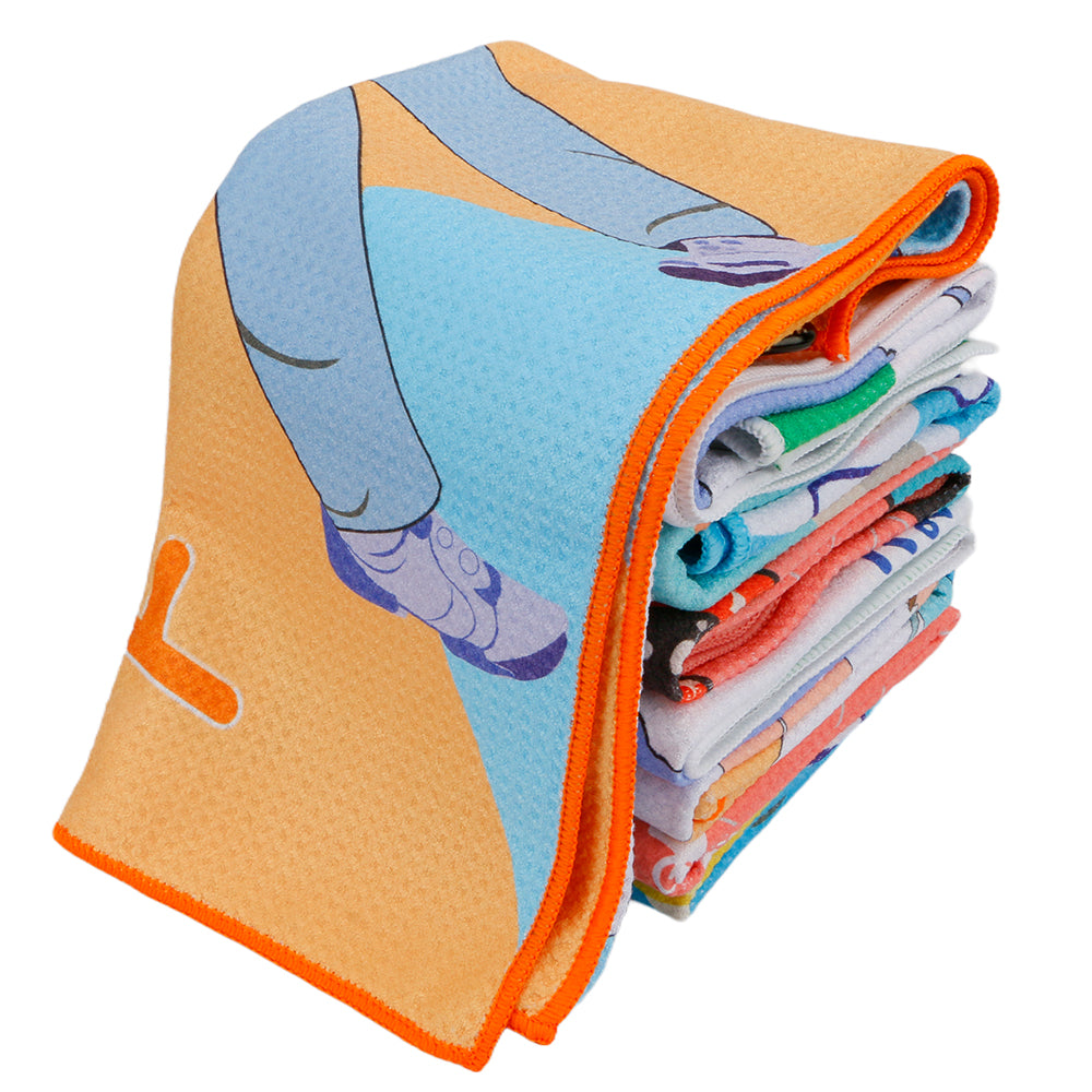 M03 Golf Towel Super Fiber Waffle Towel Double Sided Printed Pattern Golf Bag Golf Gift