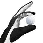 Golf Glove Mens Left Hand Gray Black Premium Super Fiber Cloth Weathersof Grip Soft Comfortable Perfect for Gift
