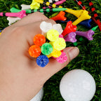 Golf Ball Spikes Tee 100pcs/lot Four Corners Flower-Shaped Models Plastic Ball Holder Mixed Colors Shipping 83mm