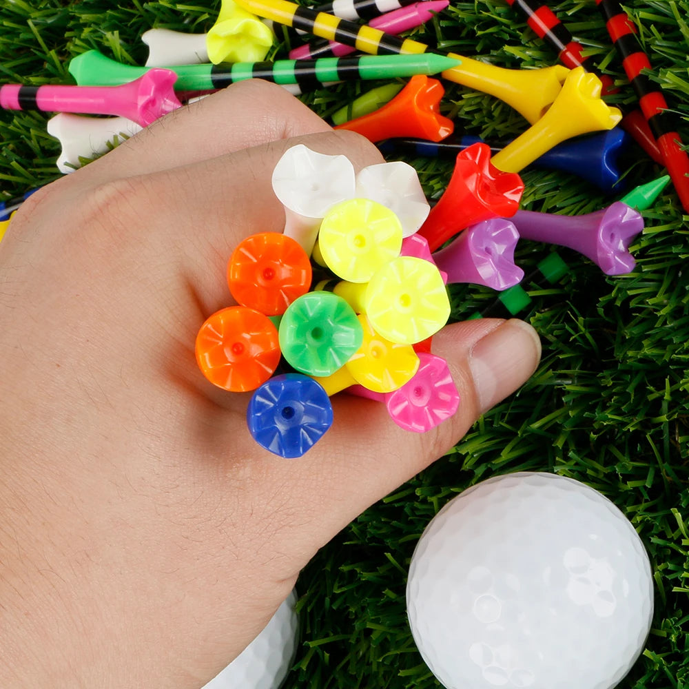 Golf Ball Spikes Tee 100pcs/lot Four Corners Flower-Shaped Models Plastic Ball Holder Mixed Colors Shipping 83mm