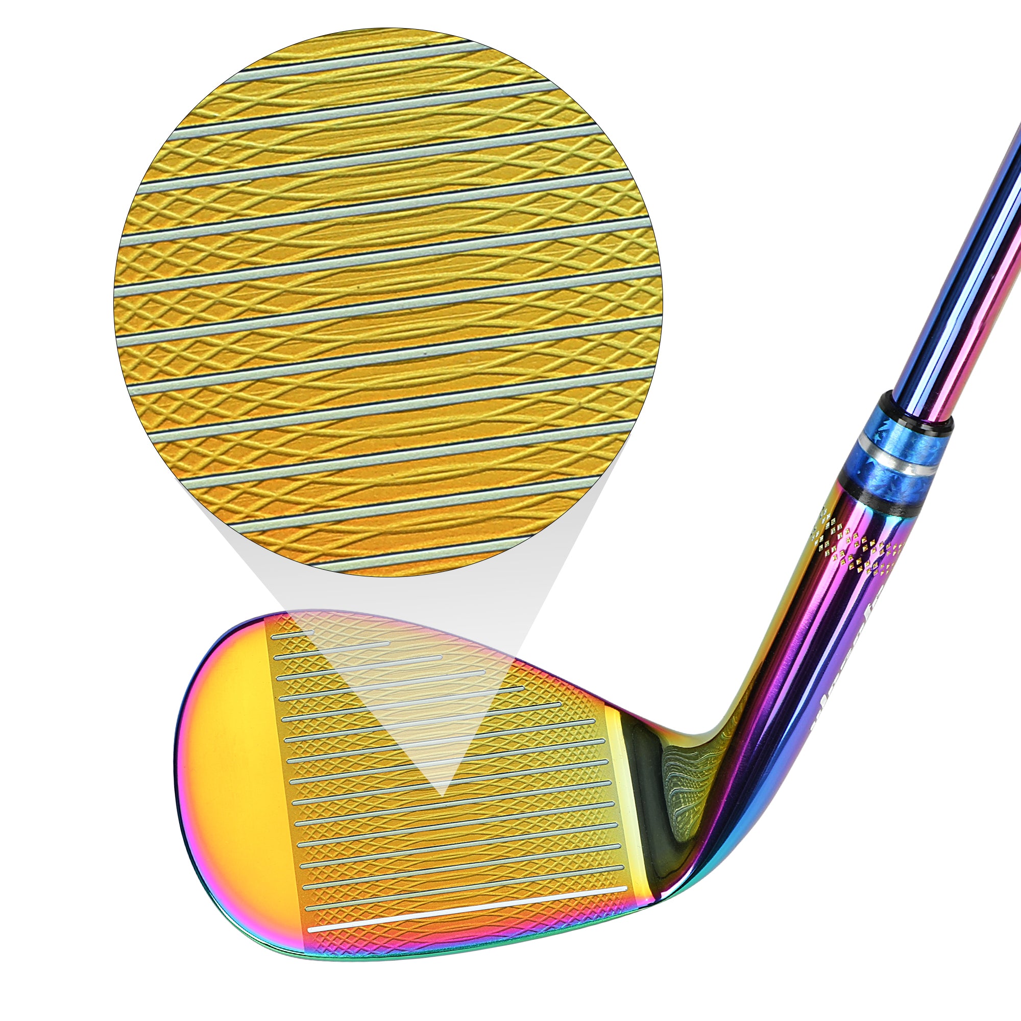 Premium Rainbow Electroplated Golf Sand Wedge - 303 Stainless Steel High-Spin Putter Style Wedge with Anti-Slip Rubber Grip, Durable & Stylish Sand Club for Men & Women