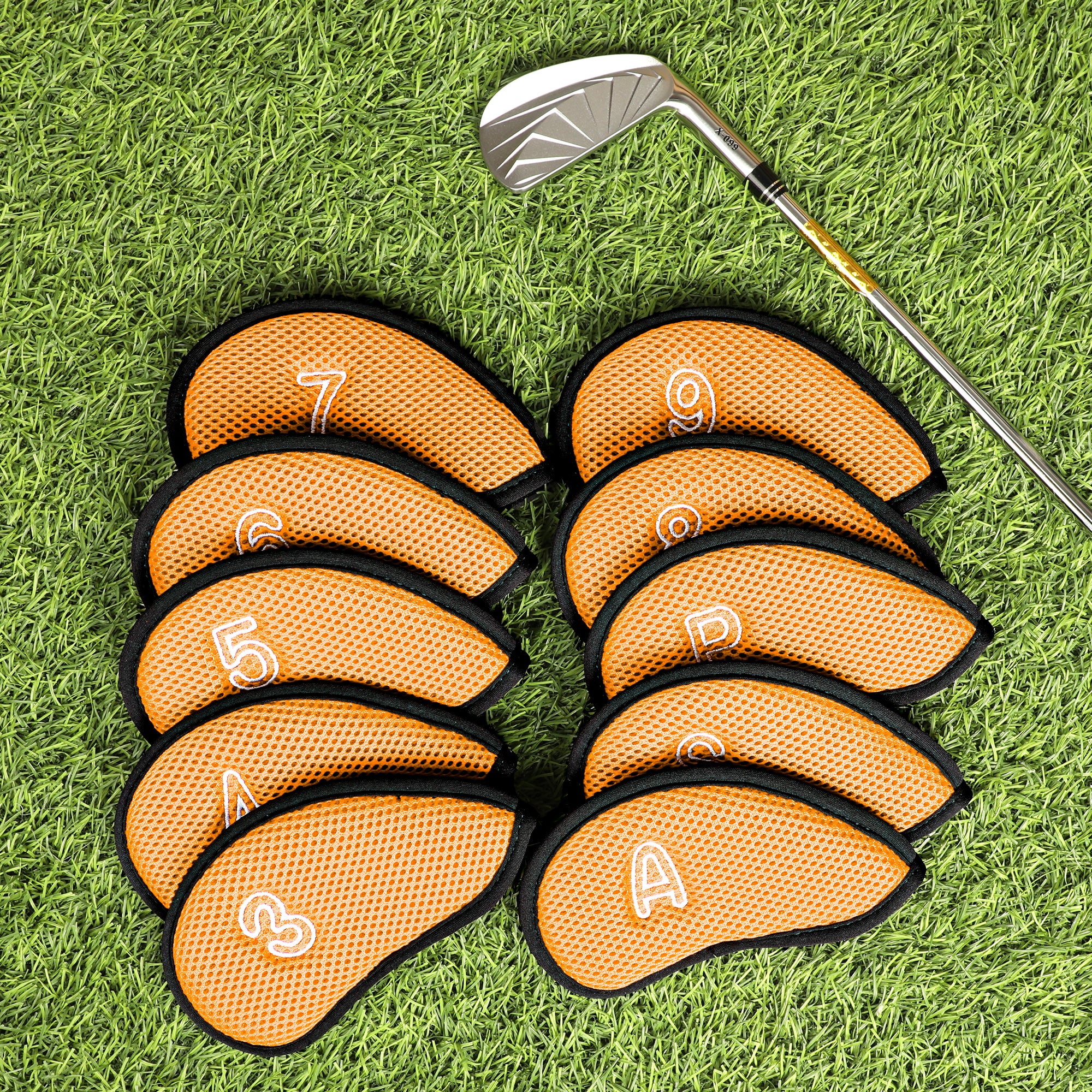 高尔夫铁杆套套装 耐用轻便高尔夫球杆头套 10件/包 适用于大多数铁杆