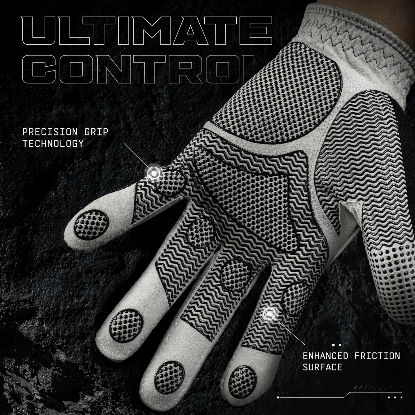 Golf Glove Mens Left Hand Gray Black Premium Super Fiber Cloth Weathersof Grip Soft Comfortable Perfect for Gift