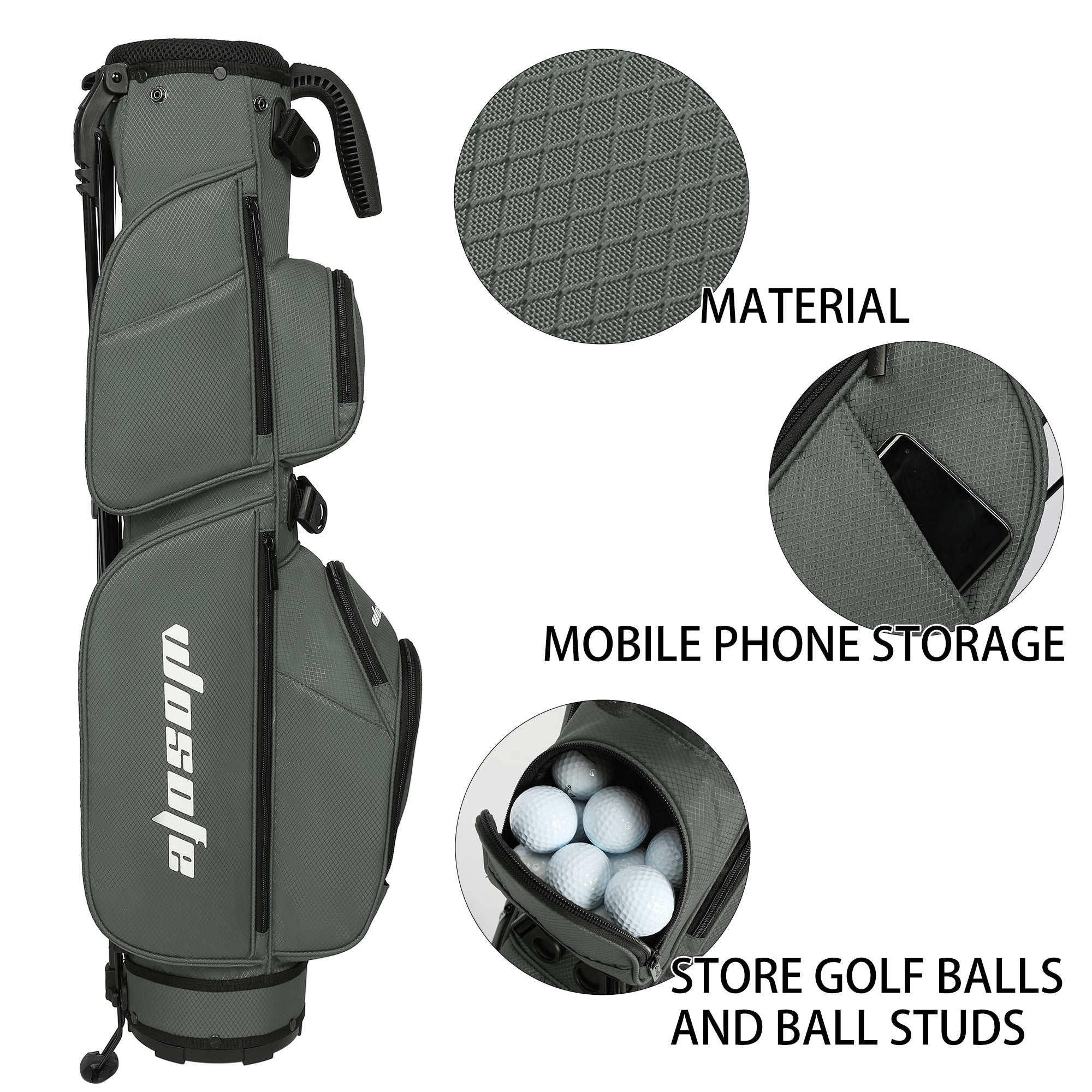 Lightweight 3-Way Golf Stand Bag  Ultra-Portable