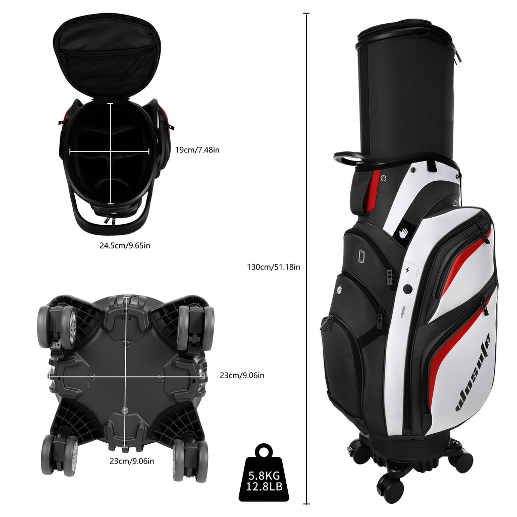 golf travel bags with wheels, Golf Cart and Travel Bag Retractable Cover,Golf Carry Bag for Men and Women, Multiple Storage Pockets, Shoe Compartment, Golf Cart Bag, 4 Colors to Choose from(FreeShipping)