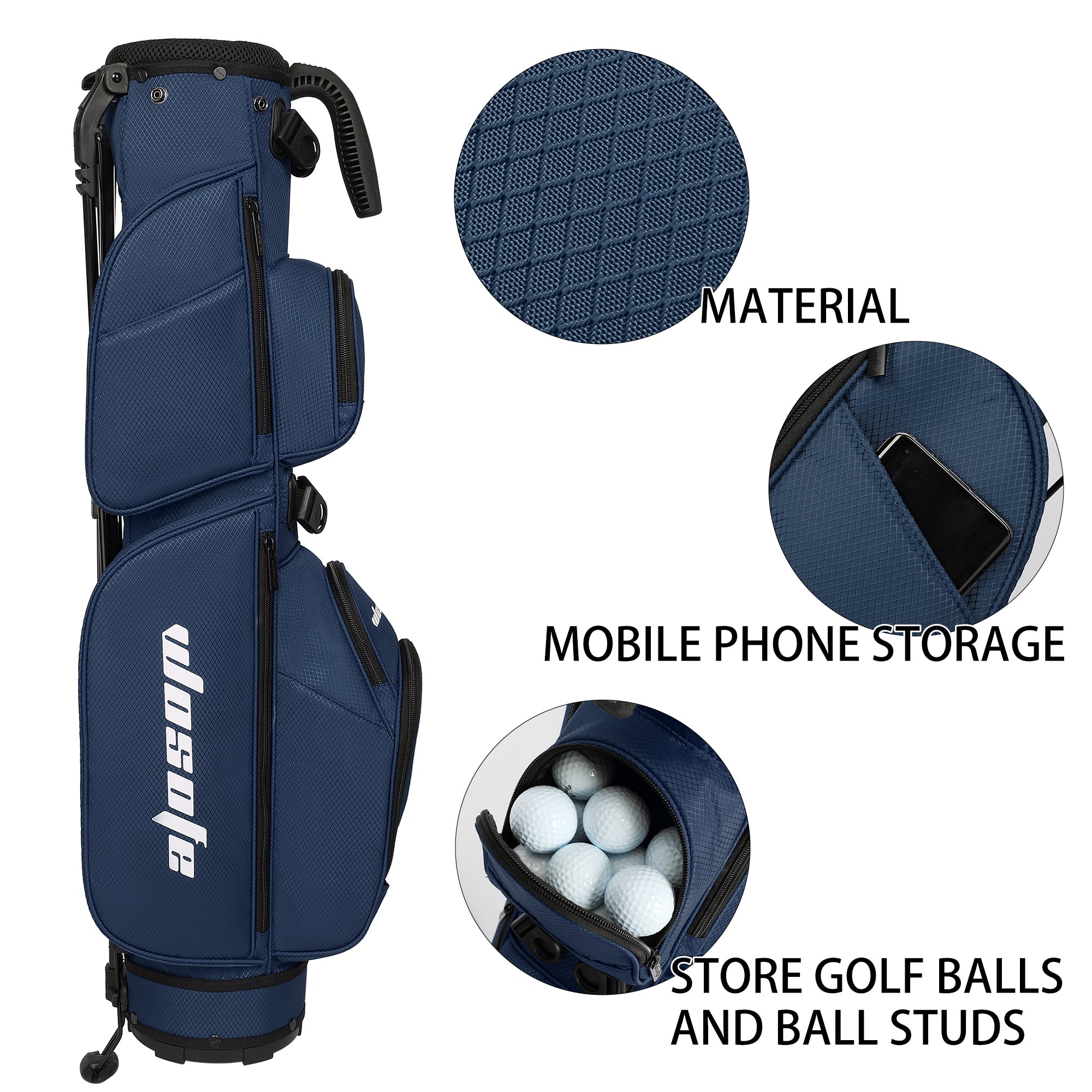 Lightweight 3-Way Golf Stand Bag  Ultra-Portable