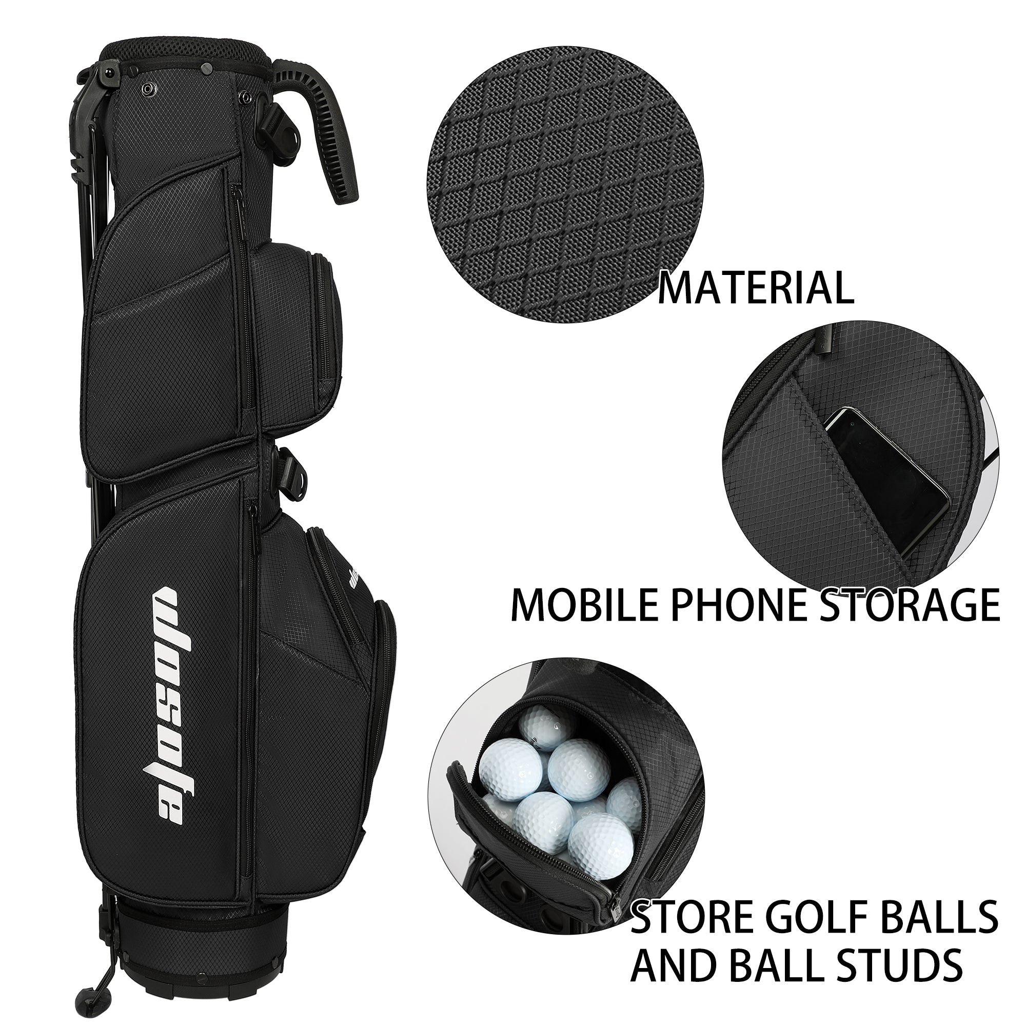 Lightweight 3-Way Golf Stand Bag  Ultra-Portable