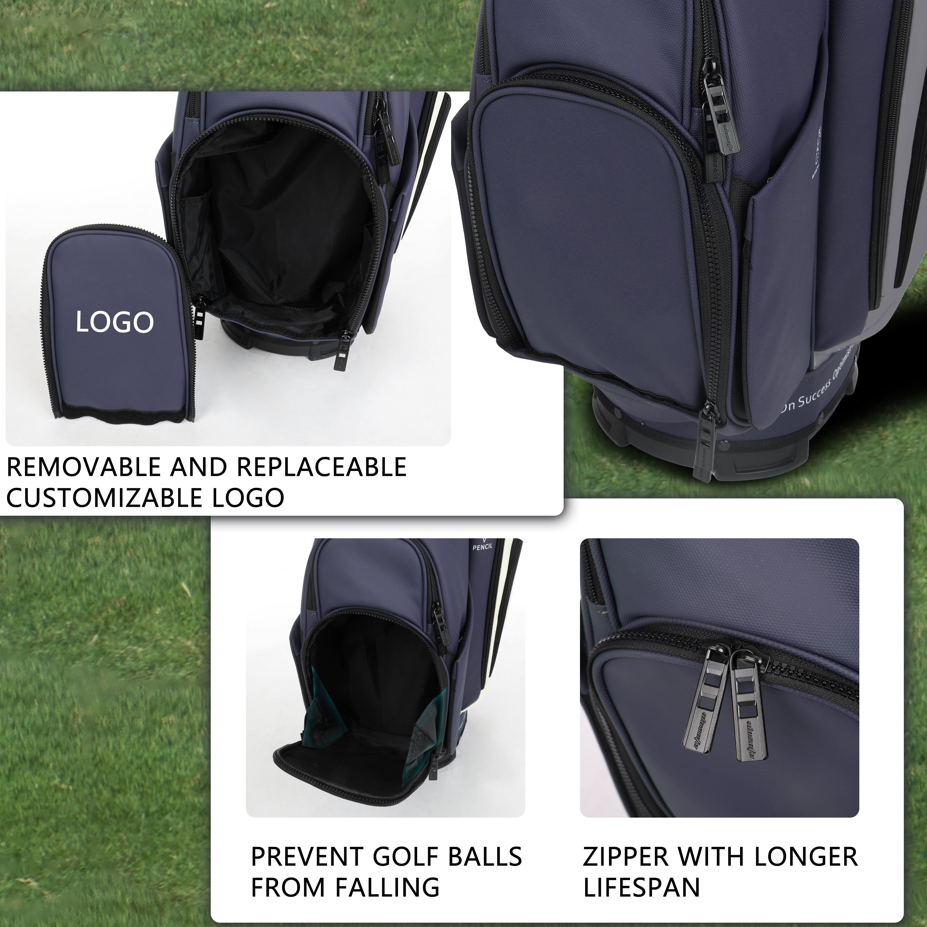 Wosofe 14-Way Golf Cart Bag – Professional Club Organizer with Full-Length Dividers, 10+ Storage Pockets, Insulated Cooler & Rain Hood – Lightweight PU Leather/Oxford Design for Men & Women(FreeShipping)) - Golf Carts Bag - Essential for Golf Enthusiasts