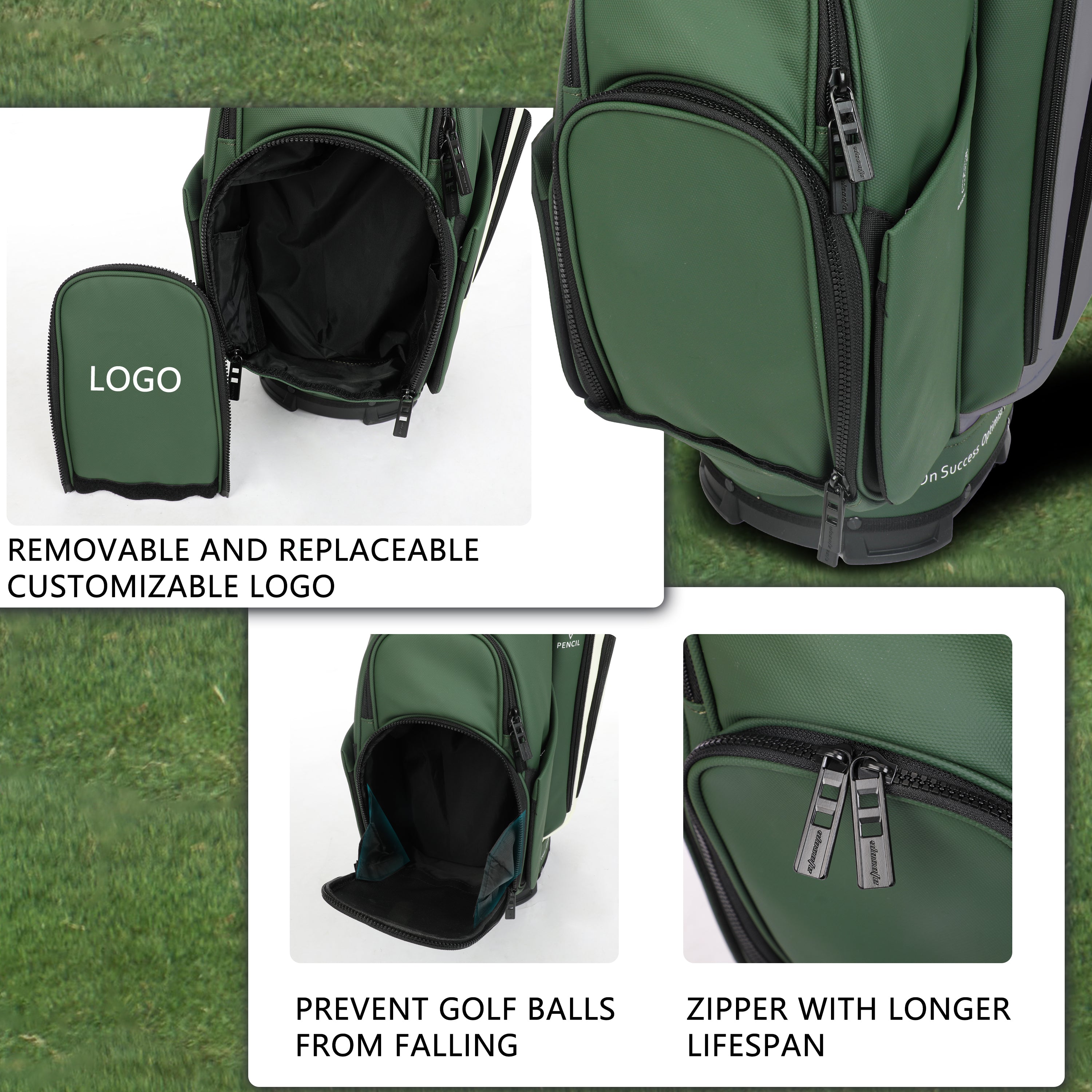 Wosofe 14-Way Golf Cart Bag – Professional Club Organizer with Full-Length Dividers, 10+ Storage Pockets, Insulated Cooler & Rain Hood – Lightweight PU Leather/Oxford Design for Men & Women(FreeShipping)) - Golf Carts Bag - Essential for Golf Enthusiasts