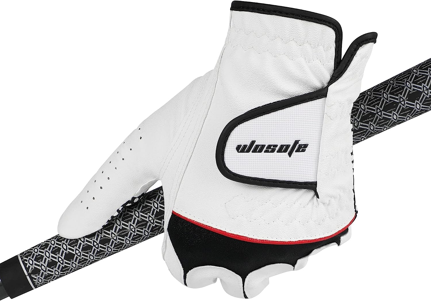 Men’s Golf Glove Left Hand Non-Slip Palm Pu Premium Leather Soft Durable Comfortable All Weather with Five Tees and Brush