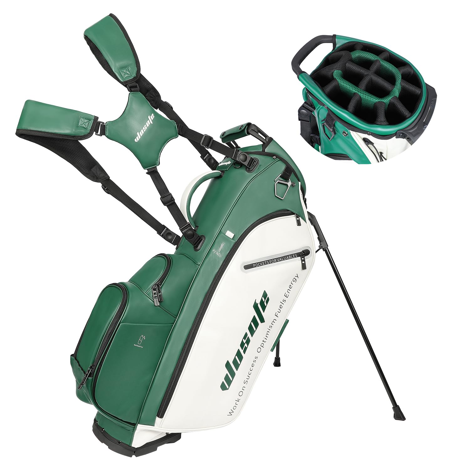 Wosofe JM9001 Golf Stand Bag  Premium PU Leather 6-14Way(Free Shipping)