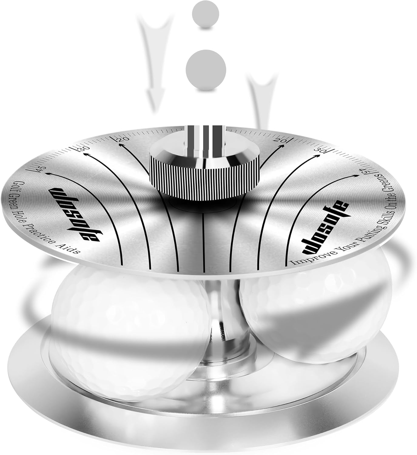 All-Direction Golf Putting Aid – Premium Aluminum Alloy Practice Cup with Retractable Flagstick (35.5") & Audible "Ding" Feedback – Portable Training Equipment for Indoor, Backyard & Office