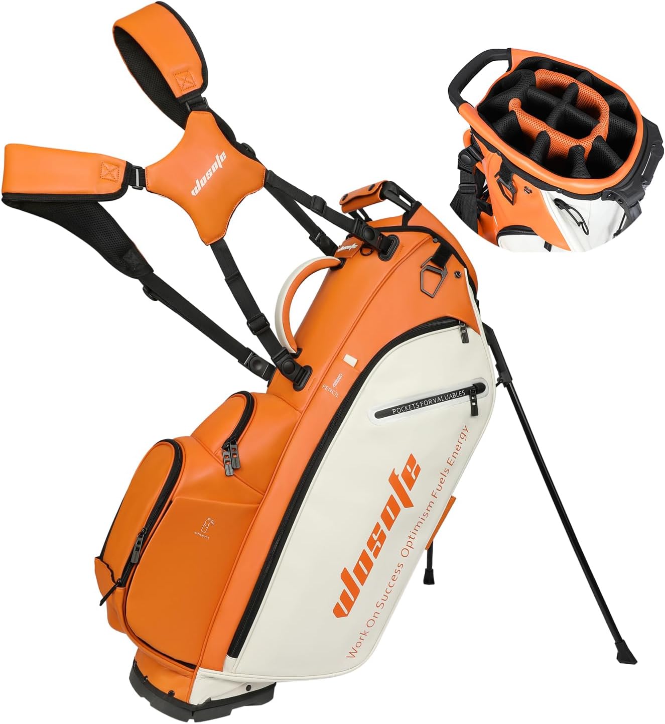 Wosofe JM9001 Golf Stand Bag  Premium PU Leather 6-14Way(Free Shipping)