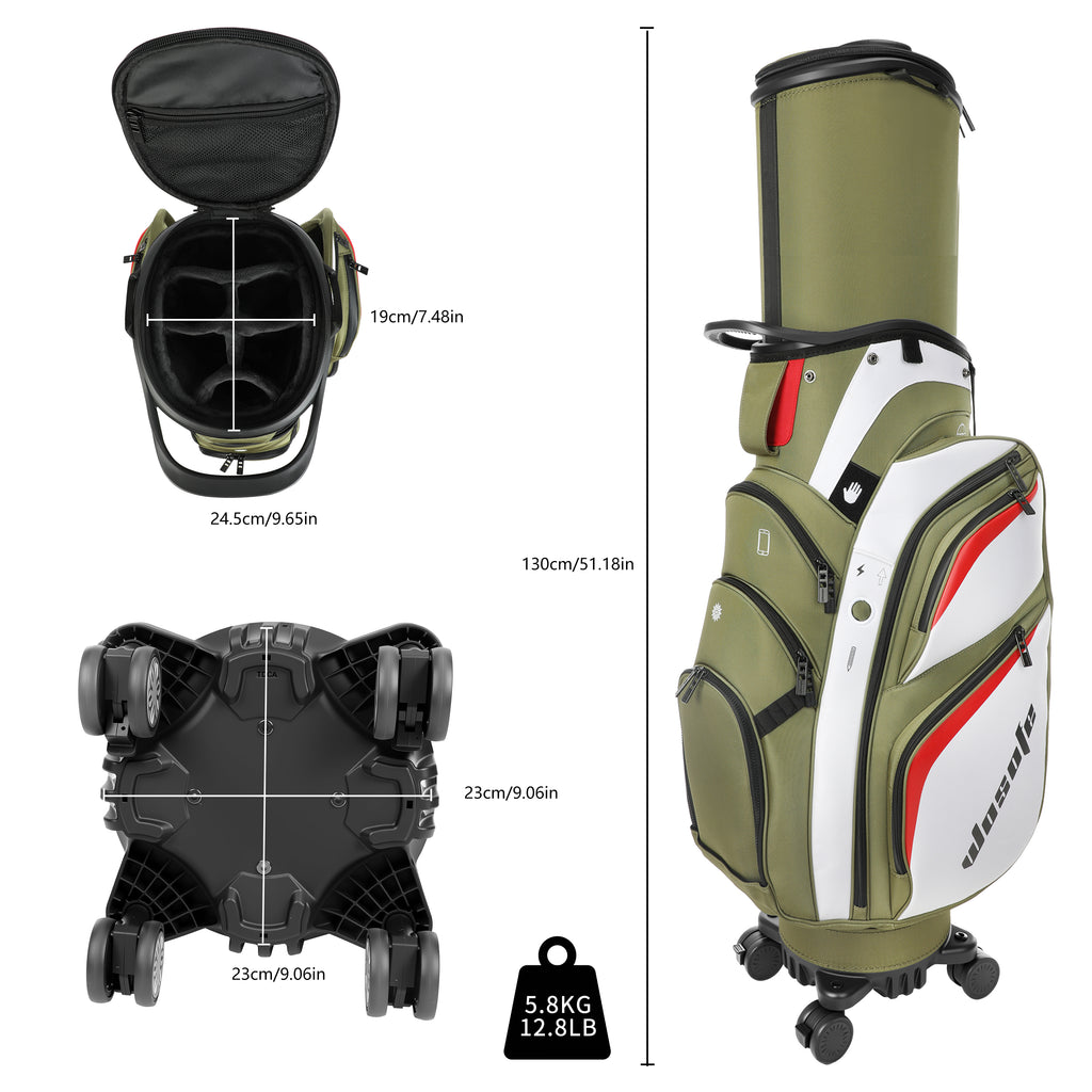 golf travel bags with wheels, Golf Cart and Travel Bag Retractable Cover,Golf Carry Bag for Men and Women, Multiple Storage Pockets, Shoe Compartment, Golf Cart Bag, 4 Colors to Choose from(FreeShipping)