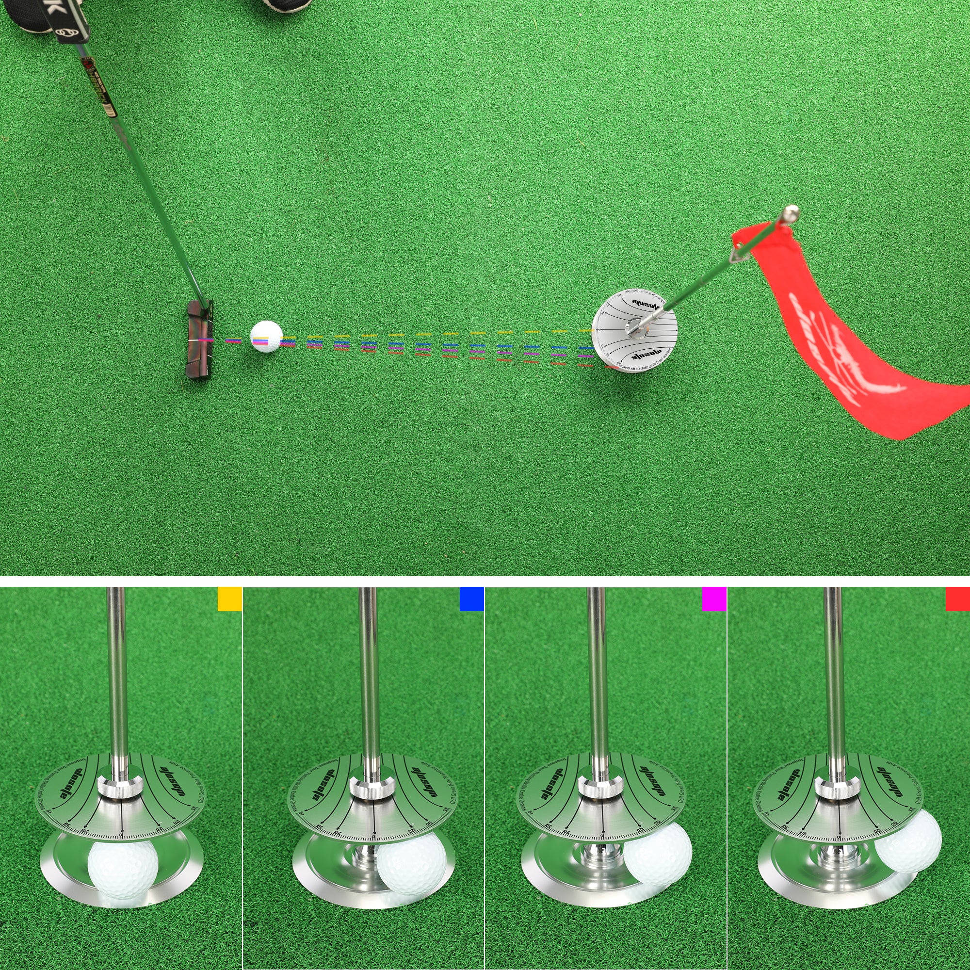 Golf Swing Trainers, Golf Putting Aid, Putter Swing Training Practice Aid|Green Hole Flag Hole CupTraining Equipment Golf Training aids,Home Indoor Outdoor Office Backyard Practice