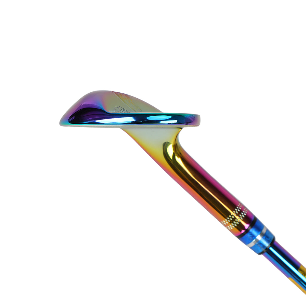 Premium Rainbow Electroplated Golf Sand Wedge - 303 Stainless Steel High-Spin Putter Style Wedge with Anti-Slip Rubber Grip, Durable & Stylish Sand Club for Men & Women