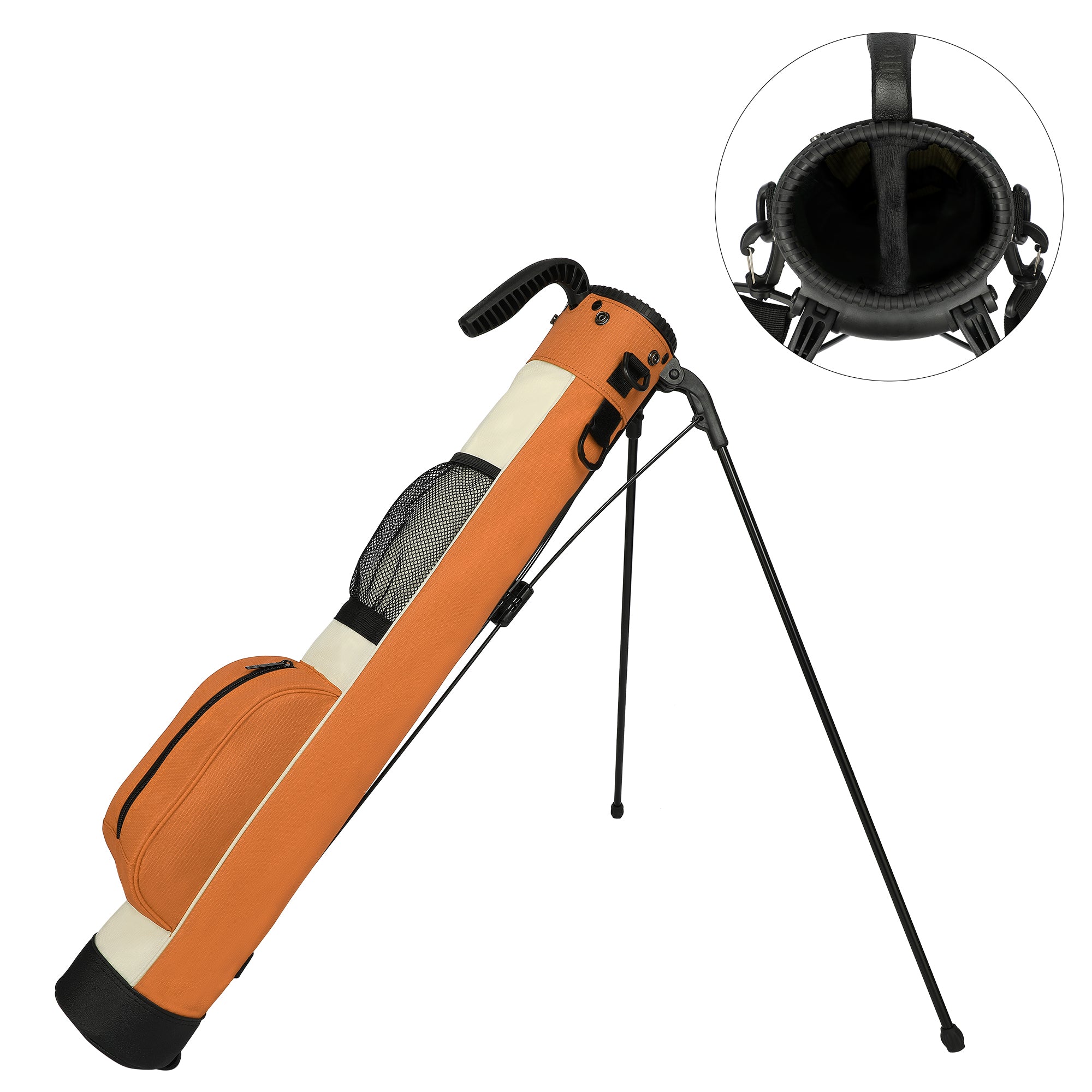 Golf Stand Bag,Lightweight Small Golf Bag,with Dual Strap Easy Carry 2 Way Dividers Multiple Pockets Golf Gun Bag with 2 Golf Wood Head Covers