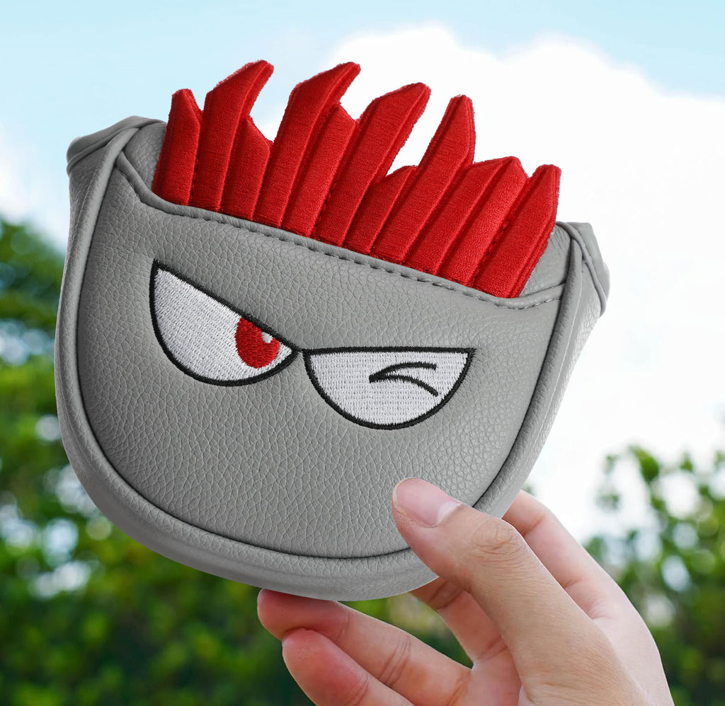 Funny French Fries Golf Mallet Putter Cover with Strong Magnetic Closure - Premium PU Leather Putter Headcover for TaylorMade Spider, Odyssey, Scotty Cameron - Creative Golf Bag Accessories & Gift