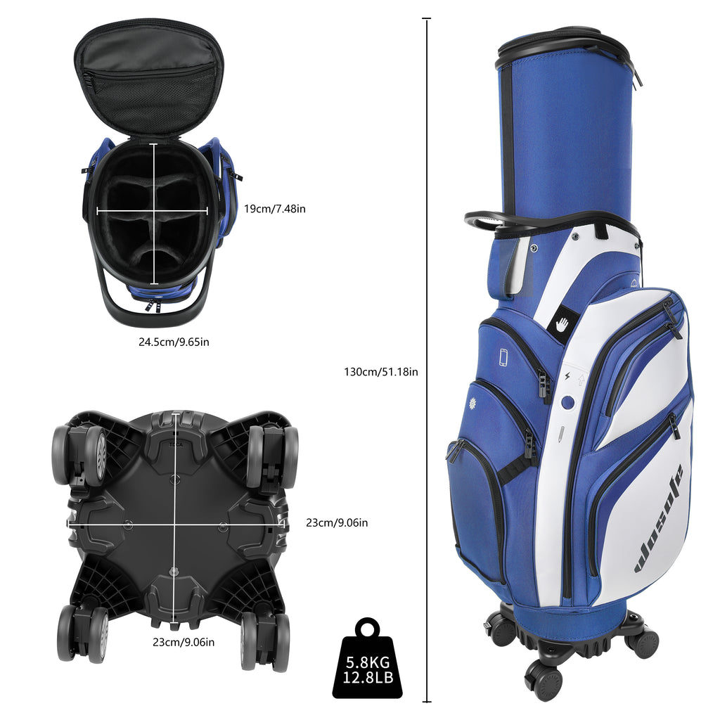 golf travel bags with wheels, Golf Cart and Travel Bag Retractable Cover,Golf Carry Bag for Men and Women, Multiple Storage Pockets, Shoe Compartment, Golf Cart Bag, 4 Colors to Choose from(FreeShipping)