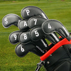 Golf Headcover ,PU Leather golf Iron Head Cover ,9 Pcs/Set Waterproof Digital Voltage Design Extended Braided Iron Cover Set