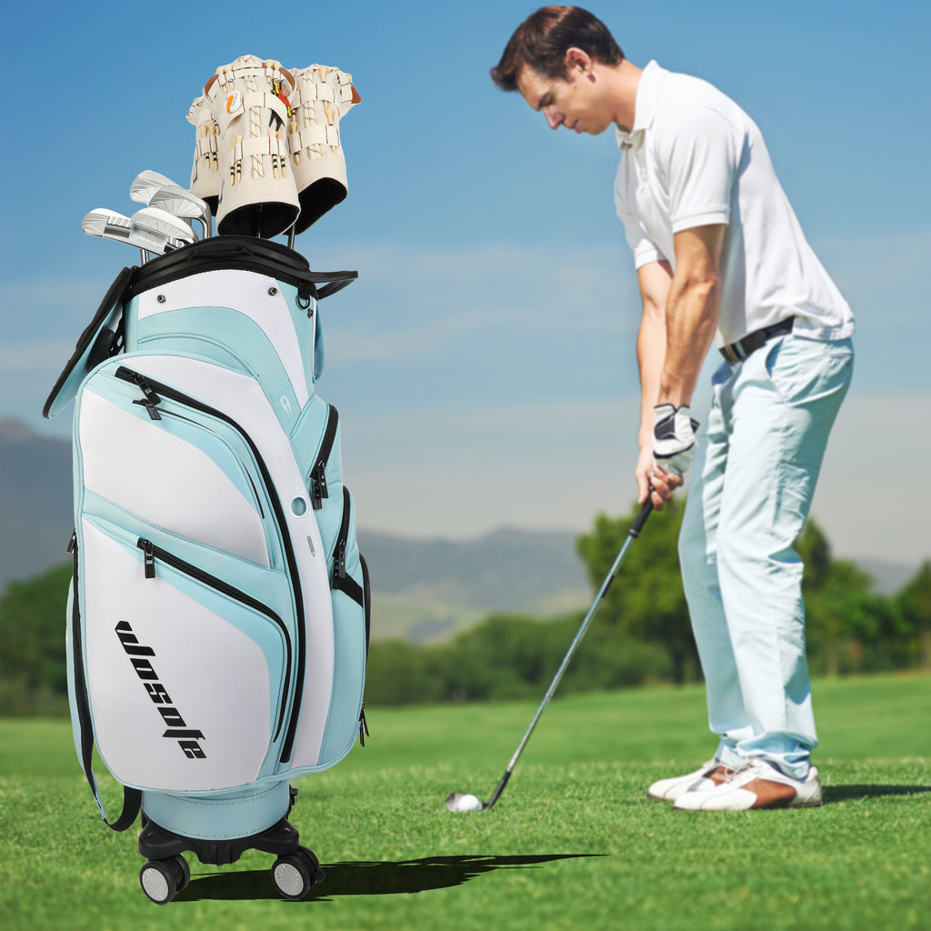 golf travel bags with wheels, Golf Cart and Travel Bag Retractable Cover,Golf Carry Bag for Men and Women, Multiple Storage Pockets, Shoe Compartment, Golf Cart Bag, 4 Colors to Choose from(FreeShipping)