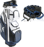 Golf Cart Bag ,T-Lock 14 Way Full-Length Divider Top Fixed Slots Clubs Organized Premium Oxford Cloth Golf Bag for Men Women Black Blue Green 13 Pockets with 3 Handles Cooler Bag Rain Cover