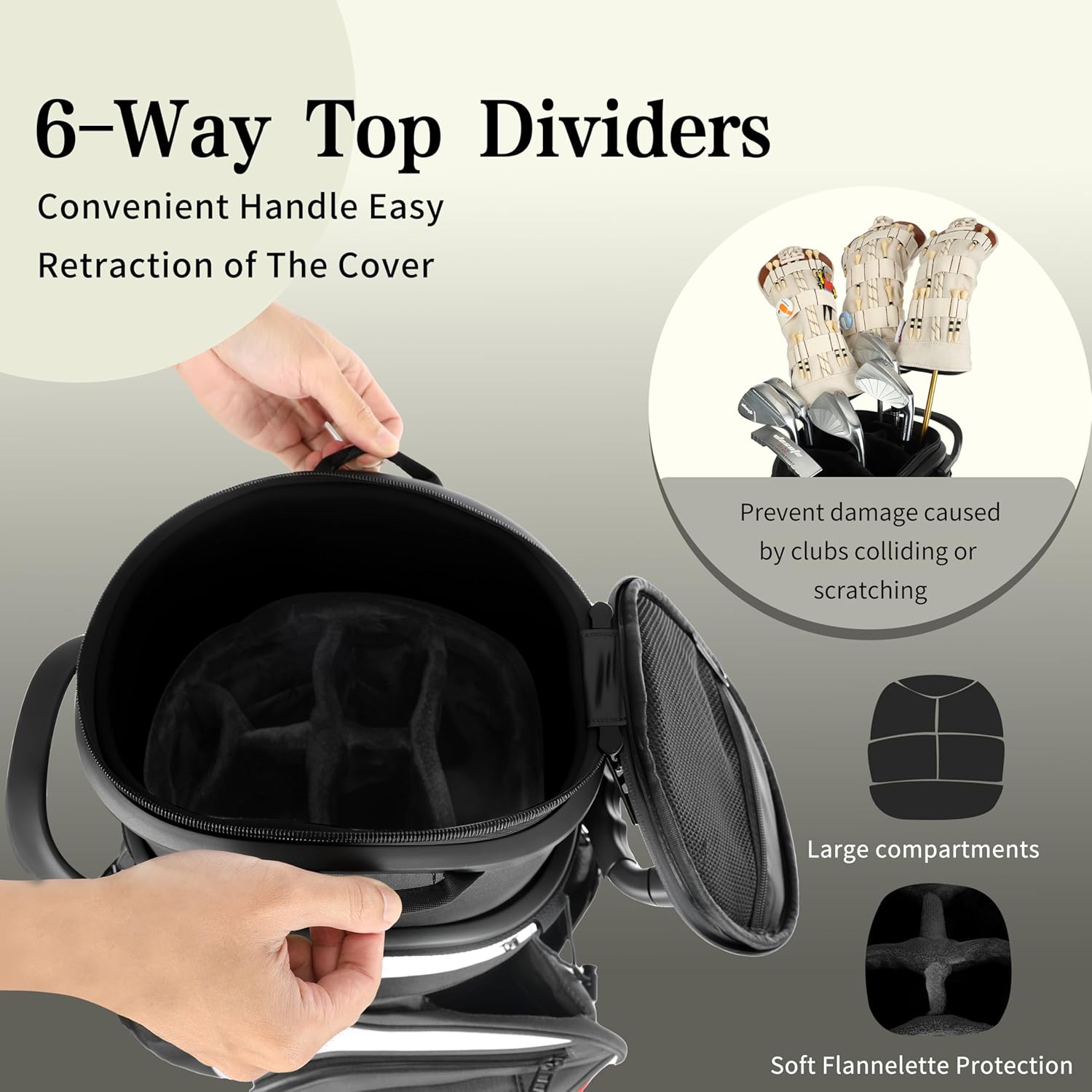 Golf Club Travel Bag with Wheels, Golf Cart and Travel Bag Retractable Cover,Golf Carry Bag for Men and Women, Multiple Storage Pockets, Shoe Compartment, Golf Cart Bag, 4 Colors to Choose from