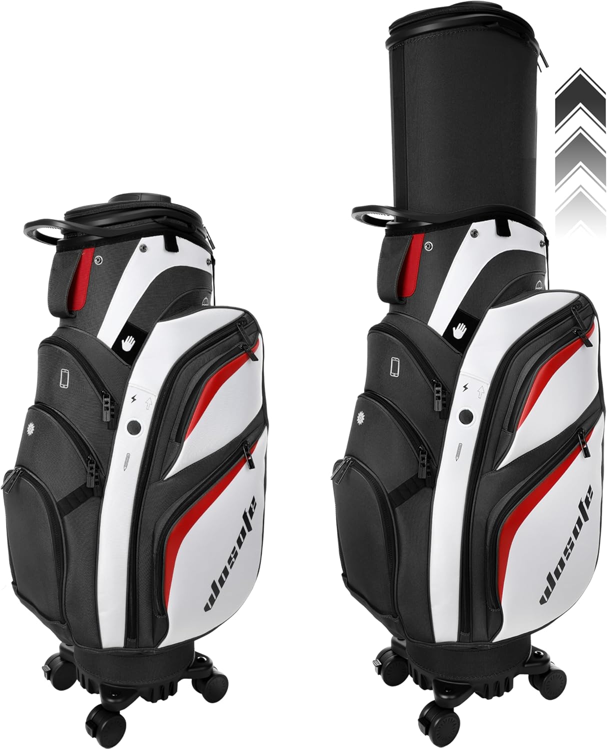 Golf Club Travel Bag with Wheels, Golf Cart and Travel Bag Retractable Cover,Golf Carry Bag for Men and Women, Multiple Storage Pockets, Shoe Compartment, Golf Cart Bag, 4 Colors to Choose from