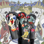 Golf wood headcover Scratch-proof waterproof furable fits 1/3/5 wood/UT skull playing card embroidery design