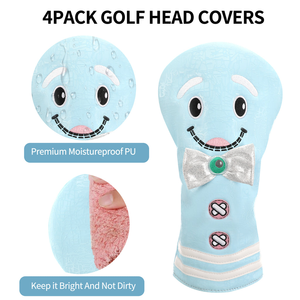 Golf Club Head Cover PU Accessory for #1 Driver And Fairway Wood