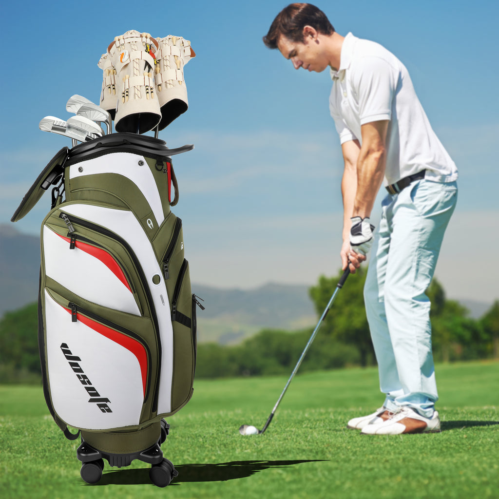 golf travel bags with wheels, Golf Cart and Travel Bag Retractable Cover,Golf Carry Bag for Men and Women, Multiple Storage Pockets, Shoe Compartment, Golf Cart Bag, 4 Colors to Choose from(FreeShipping)